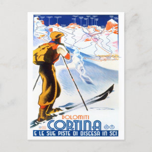 Cartão Postal Viagens vintage Cortina Itália
