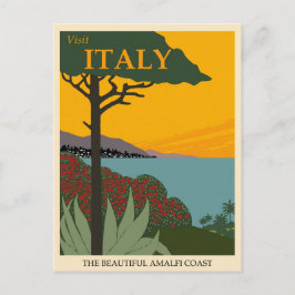 Cartão Postal Viagens vintage Costeira de Itália Amalfi