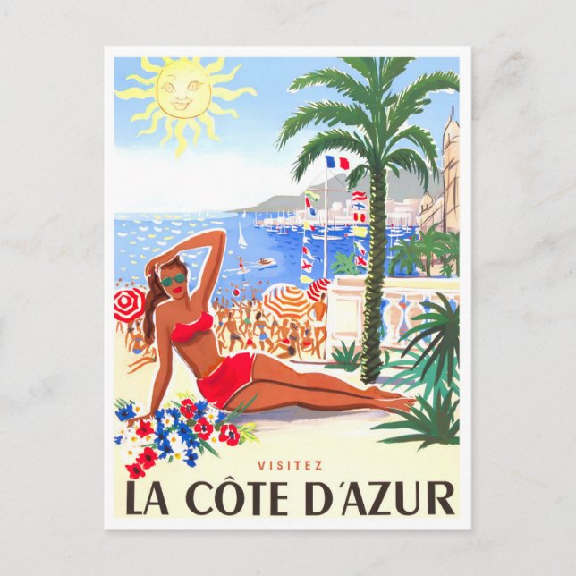 Cartão Postal Viagens vintage Cote D'Azur France (Frente)