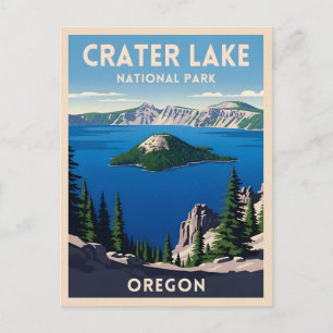 Cartão Postal Viagens vintage Crater Lake National Park Oregon