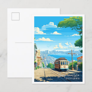 Cartão Postal Viagens vintage da Califórnia em São Francisco