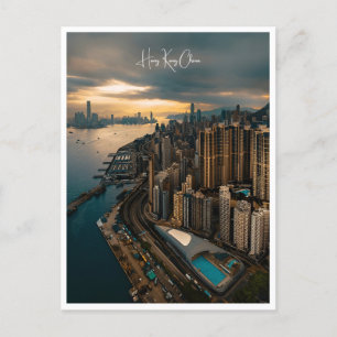Cartão Postal Viagens vintage da cidade Hong Kong China - Retro