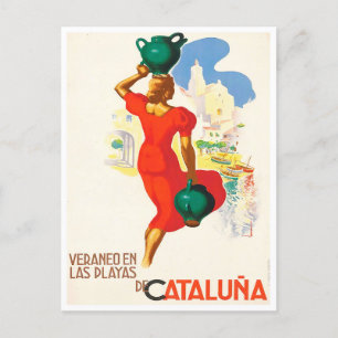 Cartão Postal Viagens vintage da Espanha Catalunya