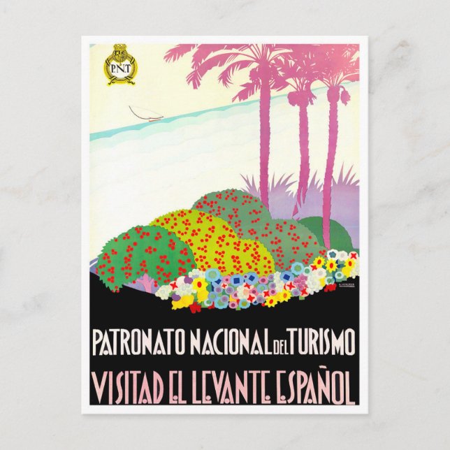 Cartão Postal Viagens vintage da Espanha Oriental (Frente)