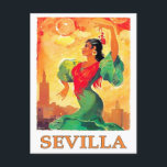 Cartão Postal Viagens vintage da Espanha Sevilla<br><div class="desc">Cartão postal da viagens vintage Sevilla Espanha</div>