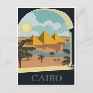 Cartão Postal Viagens vintage das Pirâmides do Cairo Egypt