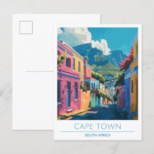 Cartão Postal Viagens vintage de Arte da África do Sul do Cabo