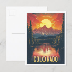 Cartão Postal Viagens vintage de Arte do Colorado USA