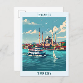 Cartão Postal Viagens vintage de Arte Elegante na Turquia em Ist