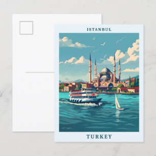 Cartão Postal Viagens vintage de Arte Elegante na Turquia em Ist
