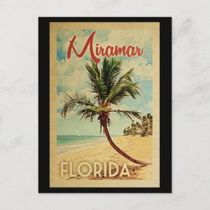 Cartão Postal Viagens vintage de Árvore Miramar Palm
