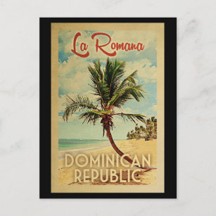 Cartão Postal Viagens vintage de Árvore Palm de La Romana