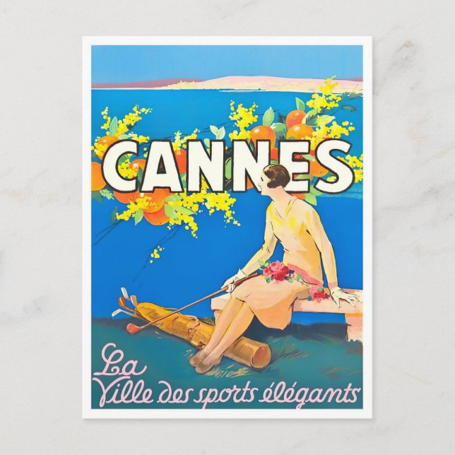 Cartão Postal Viagens vintage de Cannes France (Frente)