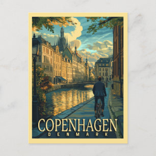 Cartão Postal Viagens vintage de Copenhaga