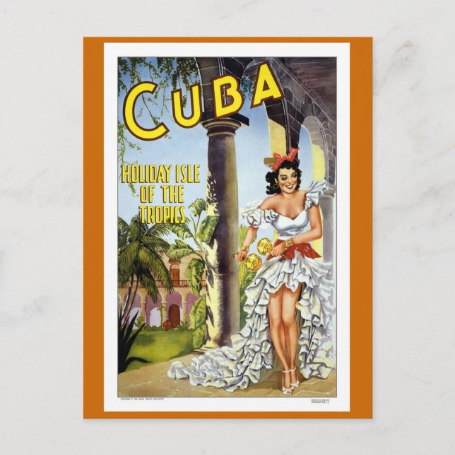 Cartão Postal Viagens vintage de Cuba (Frente)