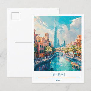Cartão Postal Viagens vintage de Dubai EAU