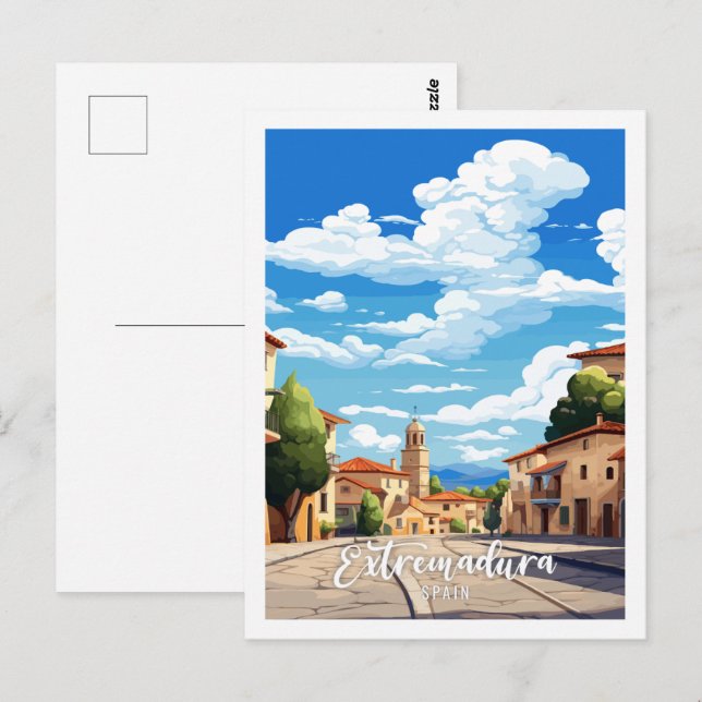 Cartão Postal Viagens vintage de Espanha Extremadura (Frente/Verso)