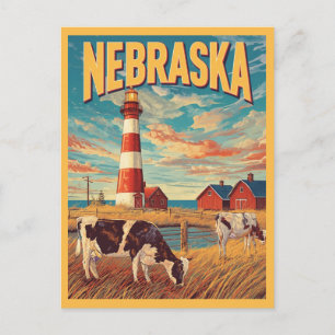 Cartão Postal Viagens vintage de Fazenda de Nebraska