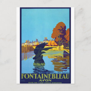 Cartão Postal Viagens vintage de Fontainebleau