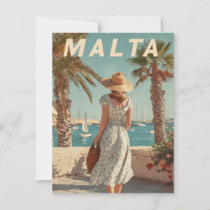 Cartão Postal Viagens vintage de Malta
