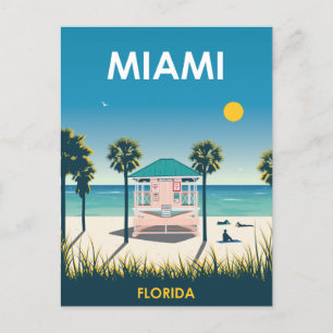 Cartão Postal Viagens vintage de Miami Beach Florida