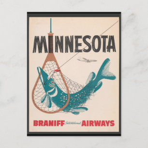 Cartão Postal Viagens vintage de Minnesota