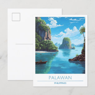 Cartão Postal Viagens vintage de Palawan Filipinas