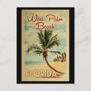 Cartão Postal Viagens vintage de Palm Beach