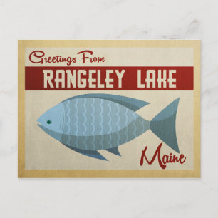 Cartão Postal Viagens vintage de Peixes do Lago Rangeley Maine