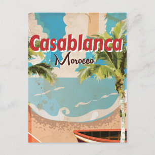 Cartão Postal Viagens vintage de poster de Casablanca