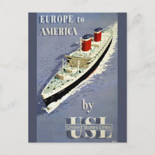 Cartão Postal Viagens vintage de Poster para Linhas dos Estados 