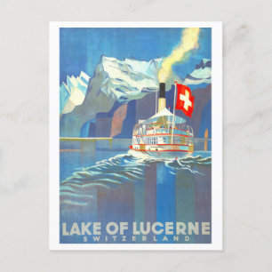 Cartão Postal Viagens vintage de Poster para Luzerna, Suiça,