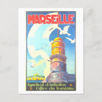 Viagens vintage de Poster para Marselha, França,