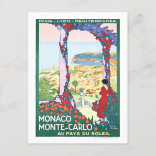 Cartão Postal Viagens vintage de Poster para Monte Carlo, Mônaco