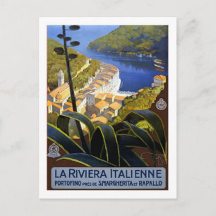 Cartão Postal viagens vintage de Poster, Riviera Italiana