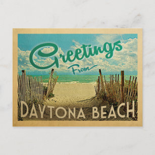 Cartão Postal Viagens vintage de praia de Daytona