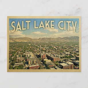Cartão Postal Viagens vintage de Salt Lake City Utah