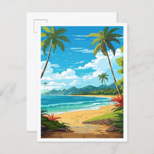 Cartão Postal Viagens vintage de Samara Beach na Costa Rica