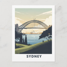 Cartão Postal Viagens vintage de Sydney harbor