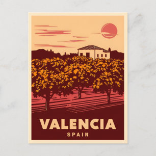 Cartão Postal Viagens vintage de Valencia Espanha Retrospectiva