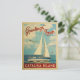 Cartão Postal Viagens vintage de veleiro da ilha Catalina na Cal (Em pé/Frente)