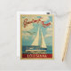 Cartão Postal Viagens vintage de veleiro da Louisiana (Frente/Verso In Situ)