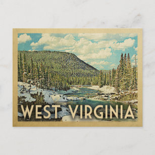 Cartão Postal Viagens vintage de Virgínia Ocidental Snowy Winter