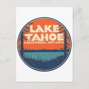 Cartão Postal Viagens vintage Decal do Lago Tahoe