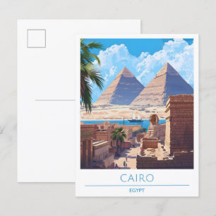 Cartão Postal Viagens vintage do Cairo Egito