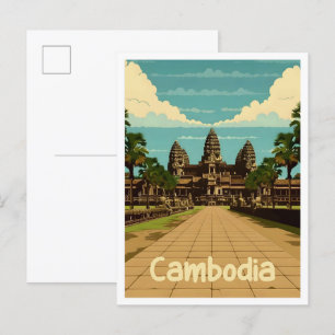 Cartão Postal Viagens vintage do Camboja