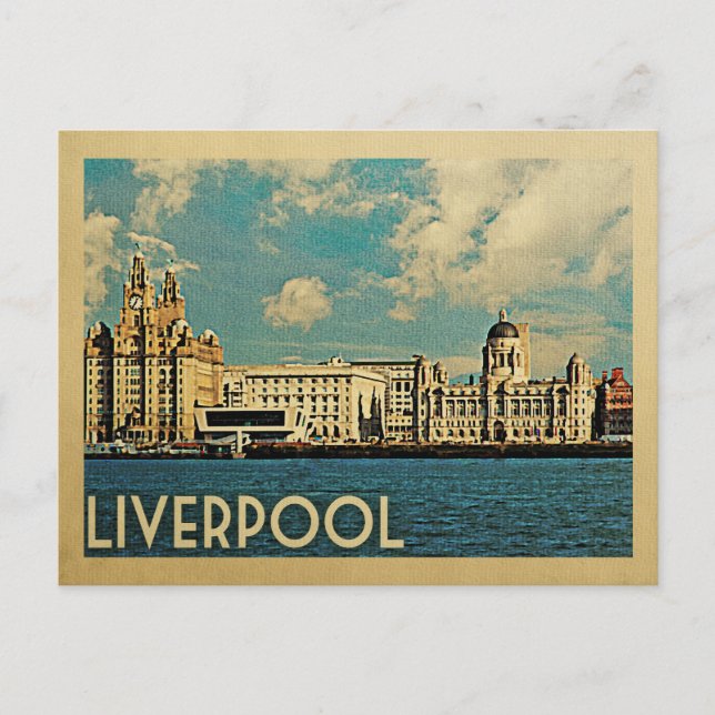 Cartão Postal Viagens vintage do Cartão-postal Liverpool (Frente)