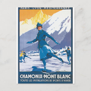 Cartão Postal Viagens vintage do Chamonix Mont Blanc