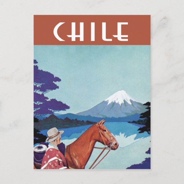 Cartão Postal Viagens vintage do Chile (Frente)
