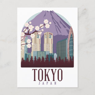 Cartão Postal Viagens vintage do Japão de Tóquio